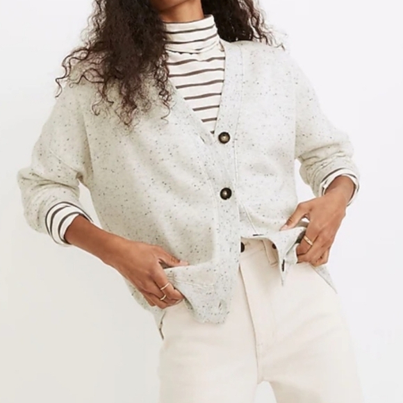 Madewell Donegal Heather Grey Cardigan Sweatshirt S - Picture 1 of 6